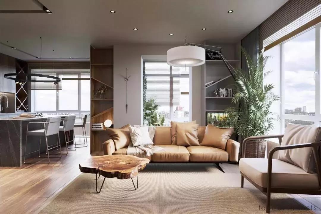 80㎡现代小两居,从客厅一直美到卧室